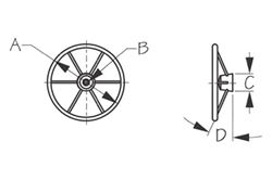 Picture of Sea-Dog Line 230115 15" 6-Spoke Stainless Steel Steering Wheel with 10Â° Dish