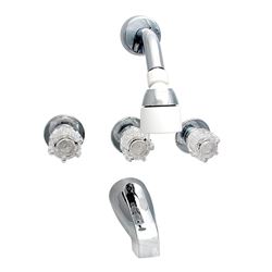 Picture of Valterra PF214307 Brass Three-Handle 8" Tub/Shower Faucet with Shower Head Kit - Chrome