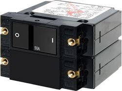 Picture of Blue Sea Systems 7417BSS A-Series 50A Double Pole Flat Rocker Circuit Breaker