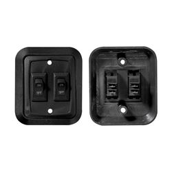 Picture of RV Designer S656 Wall Plate Switch, Double, Black, 3.53" x 3", On/Off - SPST