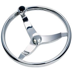 Picture of Schmitt Marine Steering Wheels 7141321FGK-R Vision FX 13.5" Stainless Steel Wheel with Knob