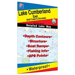 Picture of Fishing Hot Spots L443 Lake Cumberland-East Fishing Map (Wolf Creek to Burnside)