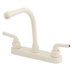 Picture of Empire Brass Company U-YBB800RSB RV Kitchen Faucet 8" Hi-Rise Spout Teapot Handles Biscuit