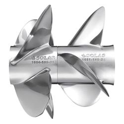 Picture of Solas 1654-155-25  Dual Propeller For Mercruiser Bravo Three®, Stainless Steel, Front