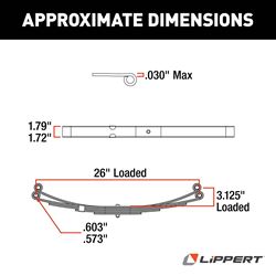 Picture of Lippert Components 129745 Replacement Leaf Spring 26" 2200 lb Capacity Double Eye RV Trailer