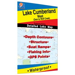 Picture of Fishing Hot Spots L444 Lake Cumberland-West Fishing Map (Dan to Wolf Creek)