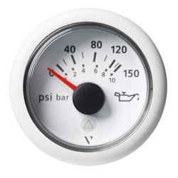Picture of VDO Gauges A2C59514202 52mm (2-1/16") ViewLine Engine Oil Temperature Pressure Gauge - 150 PSI - White Dial & Bezel