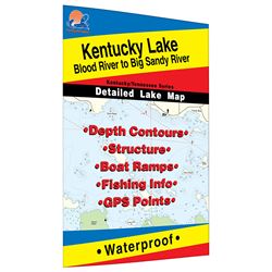 Picture of Fishing Hot Spots L121 Kentucky Lake Central Blood River to Big Sandy Fishing Map