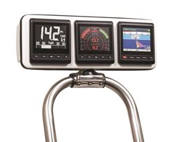 Picture of Seaview SP5S1 Uncut Rail Pod Three Instrument Mount 14.75" x 5" with Stainless Clamp