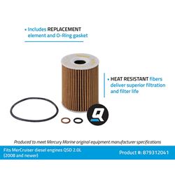 Picture of Quicksilver 879312041 Oil Filter Element for MerCruiser Diesel Engines