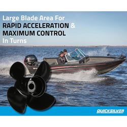 Picture of Quicksilver 8M0055534  Nemesis 4-Blade Aluminum Propeller, 14" Diameter x 17" Pitch, Right Hand Rotation