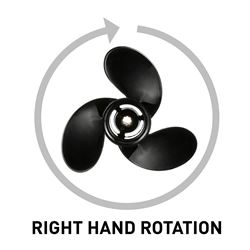 Picture of Quicksilver QA2128R Black Diamond 3-Blade Aluminum Propeller 9x9 RH