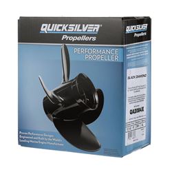 Picture of Quicksilver QA2084X  Black Diamond 3-Blade Aluminum Propeller, 10.2" Diameter x 15" Pitch, Right Hand Rotation