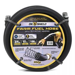 Picture of OilShield OSFH3410 3/4" x 10' Rubber Farm Fuel Transfer Hose with Static Wire