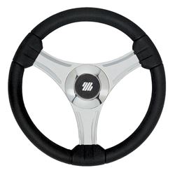 Picture of Uflex 65277N Tavolara 13.8" Marine Steering Wheel Black Polyurethane with Silver Spokes