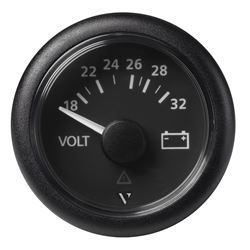 Picture of VDO Gauges A2C59512458 Viewline 52mm Voltmeter 18-32V Black Dial