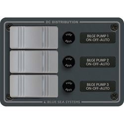 Picture of Blue Sea Systems 8665 BLUE SEA 8665 WATER-RESISTANT BILGE PANEL 3 CONTURA SWITCHES