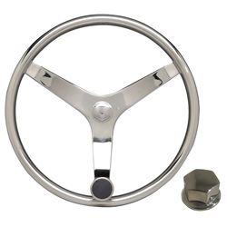 Picture of Uflex V46 KIT UFLEX V46 SS STEERING WHEEL  W/SPEED KNOB AND CHROME NUT 
