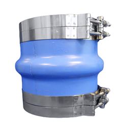 Picture of Trident Marine 270V8000-S/S 8" ID Blue Silicone Wet Exhaust Hump Hose with T-Bolt Clamps