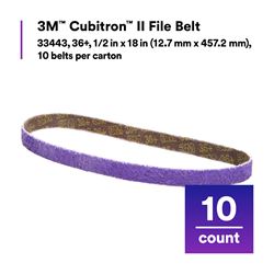Picture of 3M 33443 Cubitron II File Belt 36 Grit 1/2 in x 18 in