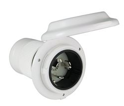 Picture of Marinco 6344EL-BRV 50-Amp Contoured Power Inlet 125/250V with Stainless Steel Trim