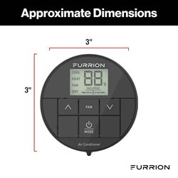 Picture of Furrion 2024042659 Chill Single-Zone Wall Thermostat with Backlit LED Display, 2 Fan Speeds, Black