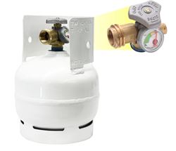 Picture of Flame King YSN03 3lb Portable Propane Tank Cylinder with Built-In Gauge and OPD Valve
