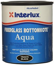 Picture of Interlux Paint YBA579/QT Fiberglass Bottomkote Aqua Antifouling Paint Black Quart