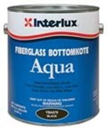 Picture of Interlux Paint YBA579/1 Fiberglass Bottomkote Aqua Antifouling Paint, Black, 1 Gallon