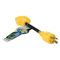 Picture of Camco 55382 30 Amp RV Generator Adapter 4-Prong L14-30 Locking 12 Inch PowerGrip