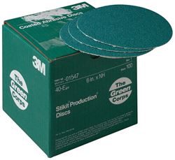Picture of 3M 01547 Green Corps Stikit Production Disc 6 Inch 40 Grit 100 Pack