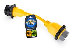 Picture of Camco 55625 Camco 50am/30af Power Grip Marine 12" Locking Adapter - M-Lock/f-Locking Adapter