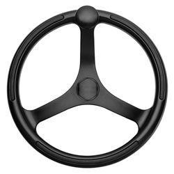 Picture of Schmitt Marine Steering Wheels 742132BFGK Products  Schmitt & Ongaro Primus Wheel 13.5 Black 3/4 Tapered Shaft W/knob Finger Grips - Black Powder Coat