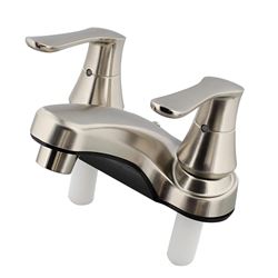 Picture of Empire Brass Company U-YNN77N-DH3-E RV Non-Metallic Bathroom Faucet with Solid Saber Handles - 4 Inch, Brushed Nickel