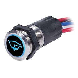 Picture of Blue Sea Systems 4180BSS Stainless Steel Push Button Switch 15A OFF-ON Backlit