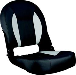 Picture of Springfield Marine 1061060-01 Skipper Premium Low Back Folding Boat Seat Charcoal Gray White