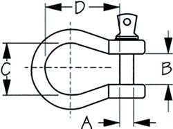 Picture of Sea-Dog Line 147619 Galvanized Bow Shackle Load Rated 4.75 Ton