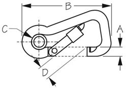 Picture of Sea-Dog Line 150108 SeaDog 150108 Locking Asymmetrical Snap & Eye Insert, 316 Stainless Steel, 4"