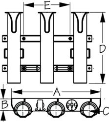 Picture of Sea-Dog Line 325033-1 Triple Threat Three Pole Rod Holder - Black