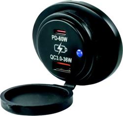 Picture of Sea-Dog Line 426535-1 Surface Mount Dual USB Power Socket with USB 3.0 & USB-C