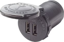 Picture of Blue Sea Systems 1046-BSS  Dual USB Charger Socket Mount 48V DC
