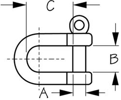 Picture of Sea-Dog Line 147110 Seadog 147110 Stainless Steel "D" Shackle, 3/8"