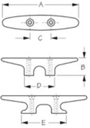 Picture of Sea-Dog Line 043382-1 SeaDog 0433821 Heavy Duty Nylon Cleat, Flat Dark Earth