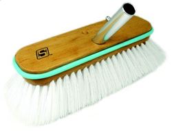 Picture of Seachoice QYM0210-WSTIFF 10" Deck Brush with Bumper Wood Handle Stiff Bristles