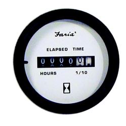 Picture of Faria Instruments F12913 Euro 2" Hourmeter Gauge 10,000 Hours White 12-32VDC