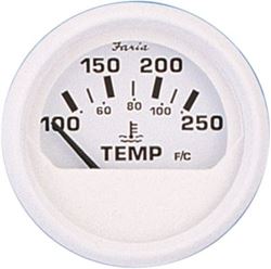 Picture of Faria Instruments F13110 Faria Dress White 2" Water Temperature Gauge (100-250F)