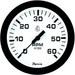 Picture of Faria Instruments F32904 Euro 4" Tachometer 6000 RPM Gas Inboard I/O
