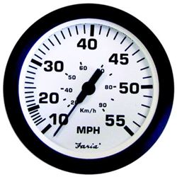 Picture of Faria Instruments F32909 Euro White 4" Mechanical Speedometer 55 MPH
