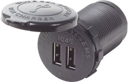 Picture of Blue Sea Systems 1045BSS Dual USB Charger Socket 12/24V DC Panel Mount