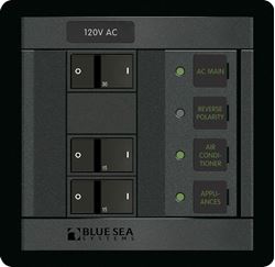 Picture of Blue Sea Systems 1214BSS Panel 360 AC Circuit Breaker Panel 120V 30A 2-Position with Main
